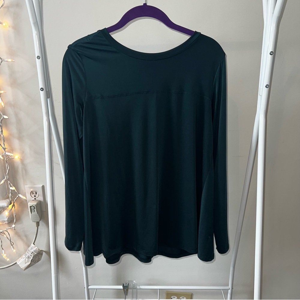 Emerald Green Silky Zara Long-Sleeve Shirt